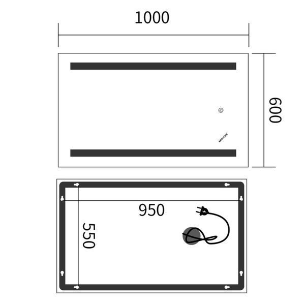 Дзеркало Mixxus Premium LINES MR17-100x60-Reverse з Led Touch, Anti-fog, димером, регулятором яскравості (MP6625) MP6625 фото