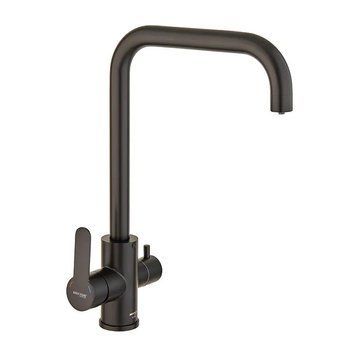 Змішувач для кухні Mixxus DAX-021-G Black (нерж. сталь) з вих.для пит.води (MI6078) MI6078 фото