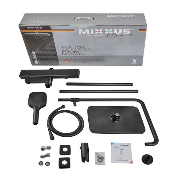 Душова колона Mixxus Premium VIRGO 009-J BLACK з термостатичним змішувачем,3 функції (MI6646) MI6646 фото