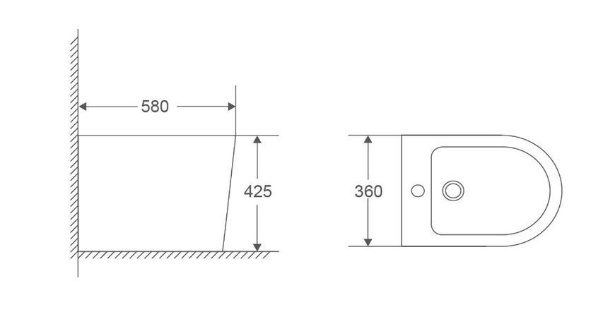 Біде підлогове Mixxus Premium BEVEL-0601 580х360х425mm (MP6598) MP6598 фото