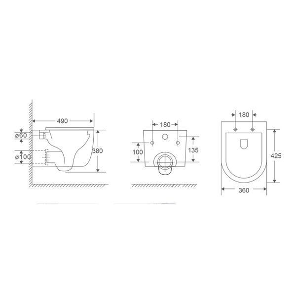Унітаз підвісний Mixxus Premium TOPPER-0302-T3 490х360х380mm, система змиву TORNADO 3.0 (MP6599) MP6599 фото