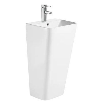 Раковина моноблок Mixxus STYLE-1101 з отвором під змішувач та переливом 440х380х830mm (MI6696) MI6696 фото