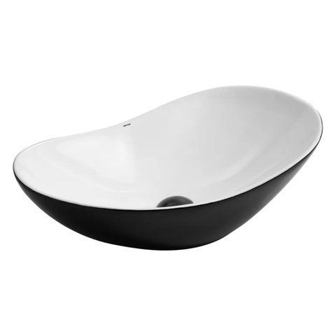 Раковина накладна Mixxus Premium WAVE-0105 WHITE-BLACK 620х360х160mm (MP6558) MP6558 фото
