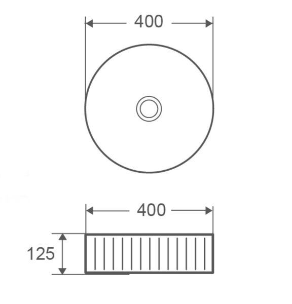 Умивальник накладний керамічний Mixxus Premium Wave-0101 400x400x125mm (MP6491) MP6491 фото