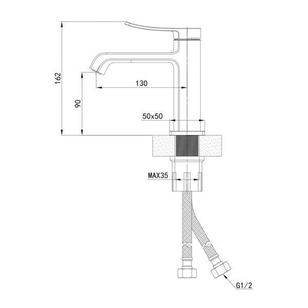 Змішувач для умивальника Mixxus Premium DALI 001 NUT Graphite (MI6756) MI6756 фото