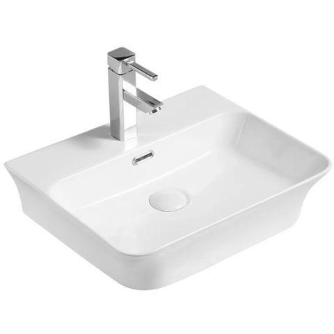 Умивальник накладний керамічний Mixxus Premium Bevel-0201 з переливом 485x410x125mm (MP6480) MP6480 фото