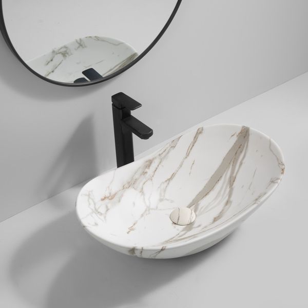 Раковина накладна MIXXUS PREMIUM WAVE-0105 MARBLE 620х360х160mm (MP6559) MP6559 фото