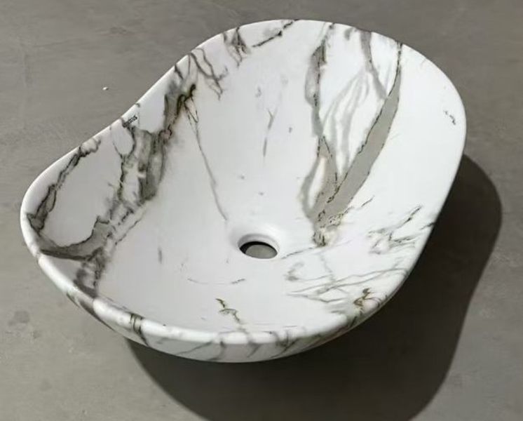 Раковина накладна MIXXUS PREMIUM WAVE-0105 MARBLE 620х360х160mm (MP6559) MP6559 фото