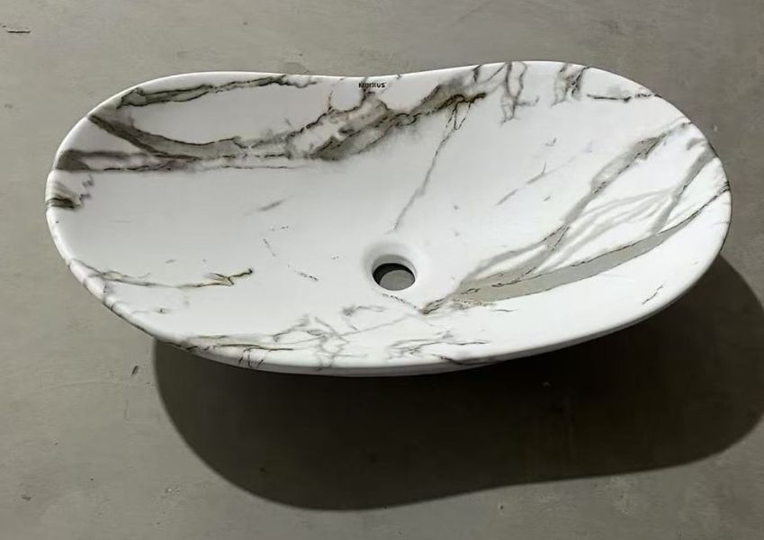 Раковина накладна MIXXUS PREMIUM WAVE-0105 MARBLE 620х360х160mm (MP6559) MP6559 фото