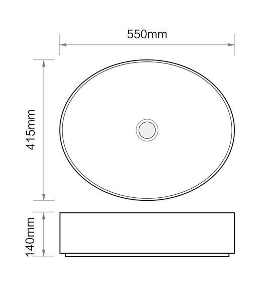 Раковина накладна MIXXUS PREMIUM ELLIPSE-0104 MARBLE 550х415х140mm (MP6554) MP6554 фото