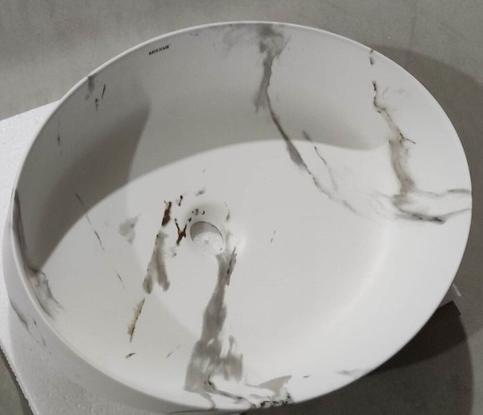 Раковина накладна MIXXUS PREMIUM ELLIPSE-0104 MARBLE 550х415х140mm (MP6554) MP6554 фото