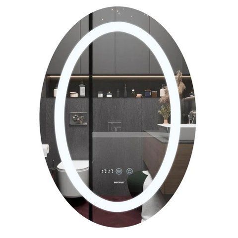 Дзеркало Mixxus PLAIN MV02-50x70 з Led Touch, Anti-fog, димером, регулятором яскравості, годинником (MI6010) MI6010 фото