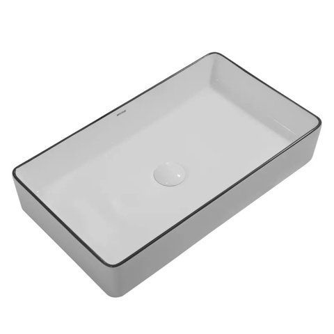Раковина накладна Mixxus Premium QUADRO-0107 EDGE BLACK 600х340х110mm (MP6521) MP6521 фото
