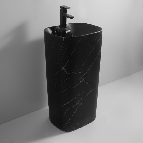 Раковина моноблок MIXXUS PREMIUM DIVERSE-1102 MARBLE 460х380х840mm з отвором під змішувач та переливом (MP6576) MP6576 фото