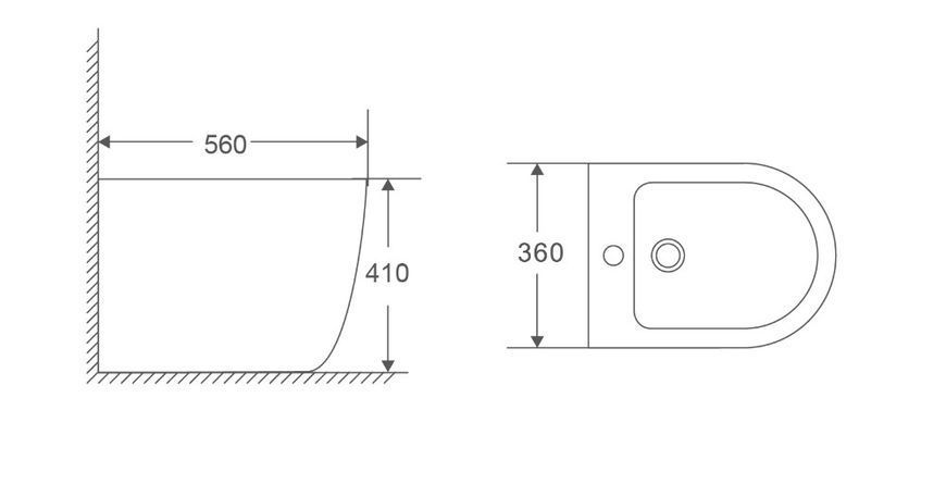 Біде підлогове Mixxus Premium ELLIPSE-0601 580х360х410mm (MP6594) MP6594 фото