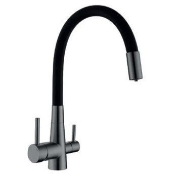 Змішувач для кухні Mixxus SUS-021 GRAPHITE REFL.BLACK з нерж.ст.SUS304 з вих.для пит.води (MI6215) MI6215 фото