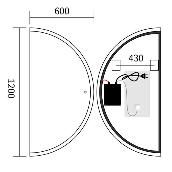 Дзеркало Mixxus Premium TOPPER MS03-60x120 з Led Touch, Anti-fog, димером (3-6,5kK) (MP6635) MP6635 фото