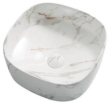 Раковина накладна Mixxus Premium DIVERSE-0104 MARBLE 370х370х135mm (MP6537) MP6537 фото