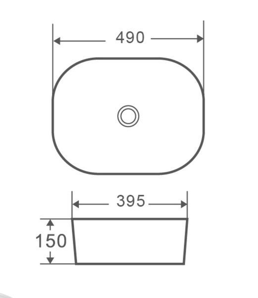 Умивальник накладний керамічний Mixxus Premium Diverse-0101 490x395x150mm (MP6484) MP6484 фото
