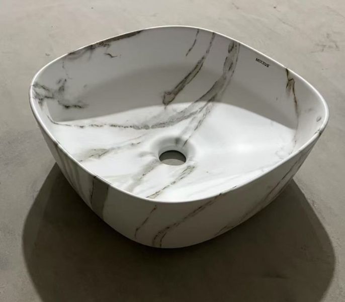 Раковина накладна Mixxus Premium DIVERSE-0104 MARBLE 370х370х135mm (MP6537) MP6537 фото