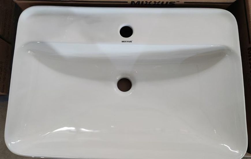 Раковина накладна Mixxus Premium BEVEL-0203 600х405х120mm з отвором під змішувач (MP6513) MP6513 фото