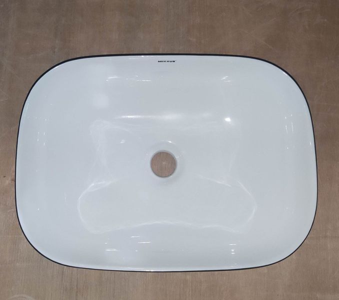 Раковина накладна Mixxus Premium DIVERSE-0112 WHITE-BLACK 455х325х135mm (MP6542) MP6542 фото