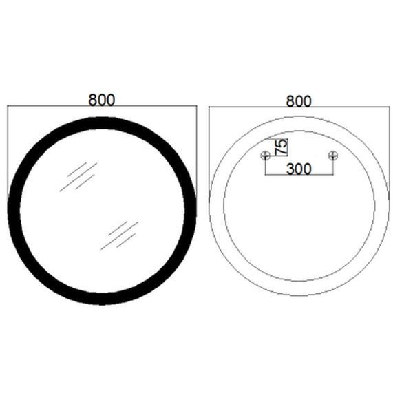 Дзеркало Mixxus PLAIN MC10-80 з Led Touch, Anti-fog, димером, регулятором яскравості, годинником (MI6932) MI6932 фото