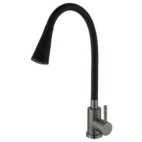 Змішувач для кухні Mixxus SEO-011-T Graphite Refl.Black з нерж.сталі SUS304 (Кол.графіт+сил.вилив чорний) (MI8434) MI8434 фото