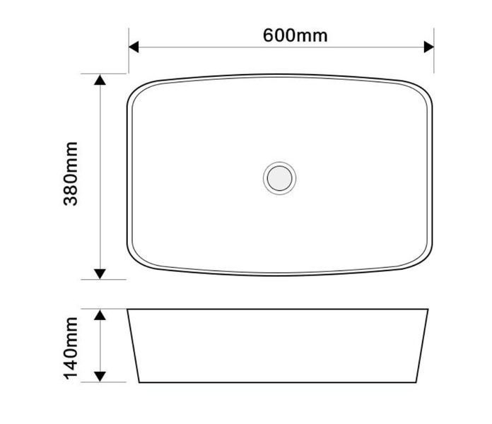Раковина накладна Mixxus Premium DIVERSE-0111 600х380х140mm (MP6561) MP6561 фото