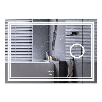 Дзеркало Mixxus Premium QUADRO MR20-120x80 з Led Touch, Anti-fog, димером, регулятором яскравості, лінзою (MP6624) MP6624 фото