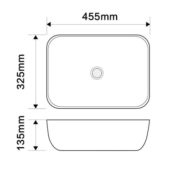 Раковина накладна Mixxus Premium DIVERSE-0112 MARBLE 455х325х135mm (MP6543) MP6543 фото