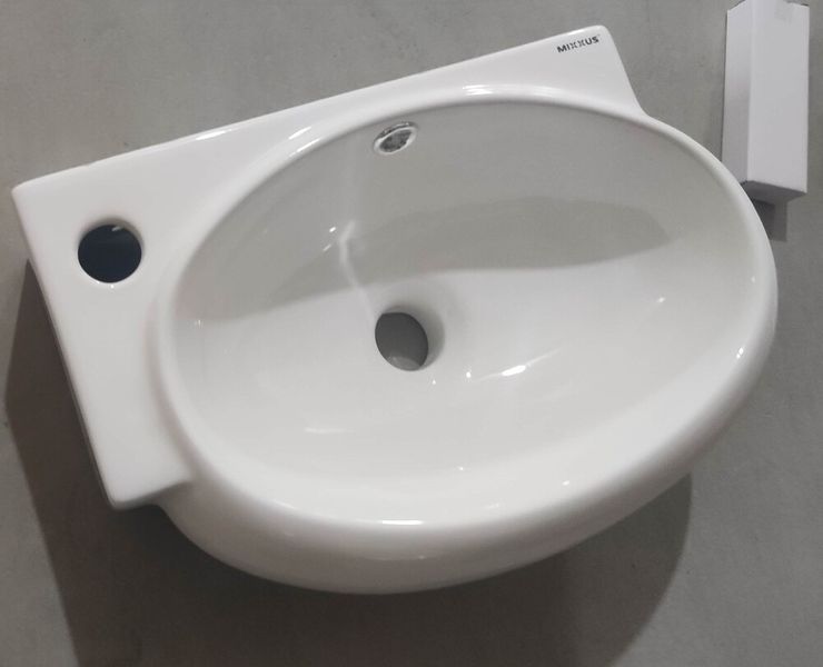 Раковина підвісна Mixxus Premium DIVERSE-1201-R 400х215х140mm з отвором під змішувач та переливом (MP6506) MP6506 фото