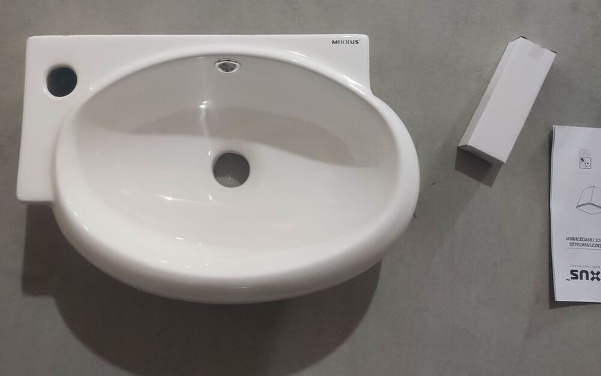 Раковина підвісна Mixxus Premium DIVERSE-1201-R 400х215х140mm з отвором під змішувач та переливом (MP6506) MP6506 фото
