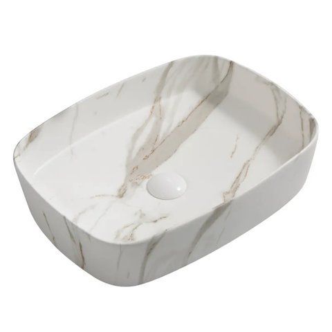 Раковина накладна Mixxus Premium BEVEL-0102 MARBLE 495х370х135mm (MP6519) MP6519 фото