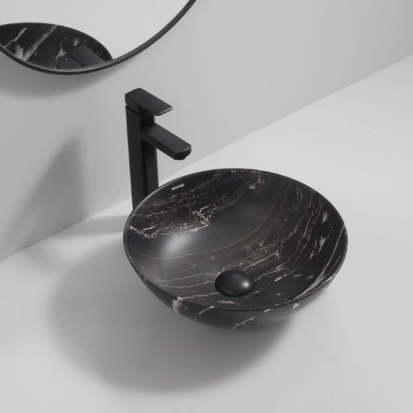 Раковина накладна Mixxus Premium ELLIPSE-0106 MARBLE 390х390х140mm (MP6533) MP6533 фото