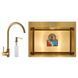 Набір Mixxus SET-6045-200x1.0-PVD-Gold (мийка + змішувач + диспенсер) (MX0589) MX0589 фото 1