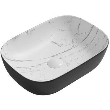 Раковина накладна MIXXUS PREMIUM DIVERSE-0112 MARBLE-BLACK 455х325х135mm (MP6541) MP6541 фото