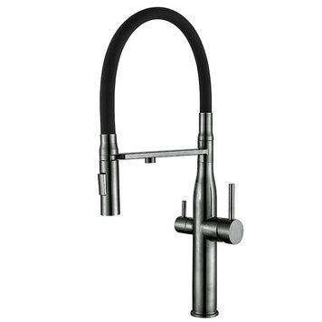 Кухонний змішувач на дві води Mixxus VTM-021 graphite Refl.Black (нерж. сталь) (MI6088) MI6088 фото