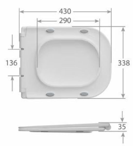 Сидіння-кришка для унітазу Mixxus SEAT COVER WAVE-2001 з мікроліфтом 430х338х35mm (MI6693) MI6693 фото