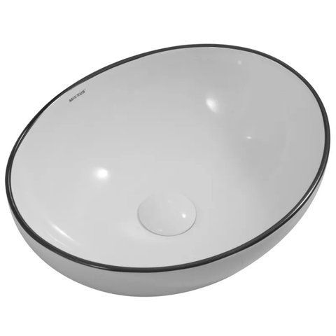 Раковина накладна MIXXUS PREMIUM ELLIPSE-0108 EDGE BLACK 400х330х145mm (MP6527) MP6527 фото