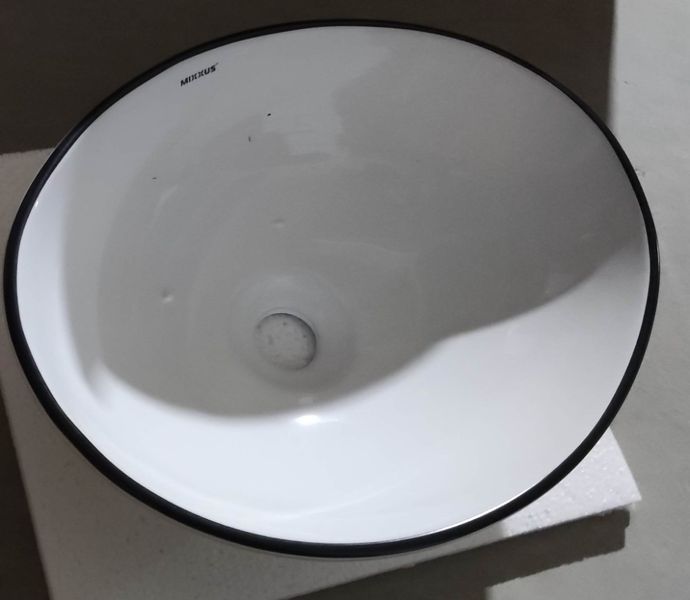 Раковина накладна MIXXUS PREMIUM ELLIPSE-0108 EDGE BLACK 400х330х145mm (MP6527) MP6527 фото