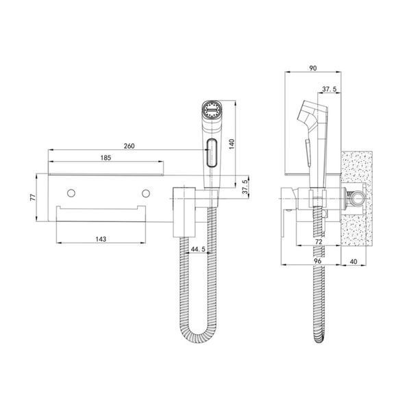 Змішувач для гігієнічного душу Mixxus Premium MARK 069 з тримачем для туалетного паперу (MI6786) MI6786 фото