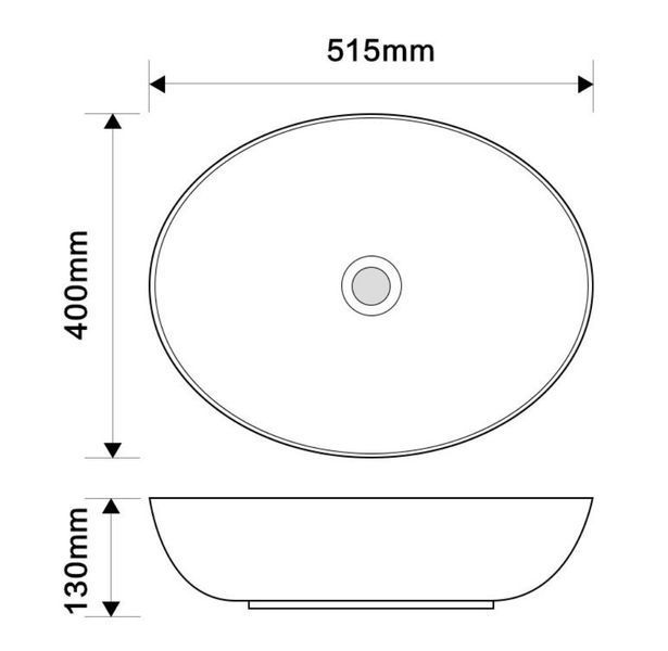 Раковина накладна Mixxus Premium ELLIPSE-0102 MARBLE 515х400х130mm (MP6552) MP6552 фото