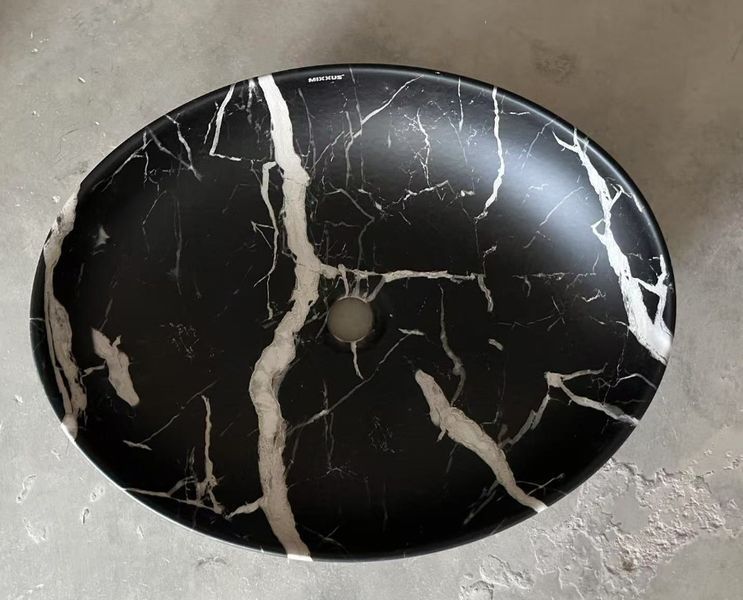 Раковина накладна Mixxus Premium ELLIPSE-0102 MARBLE 515х400х130mm (MP6552) MP6552 фото