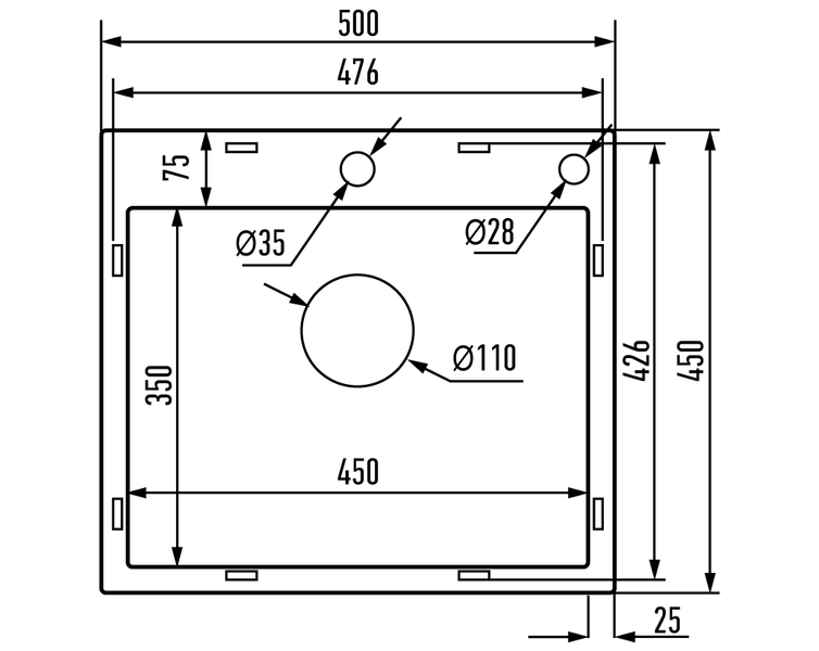 Мийка з нержавіючої сталі Mixxus MH5045 Decor Graphite (3.0/0.8) колір графіт (MI8310) MI8310 фото