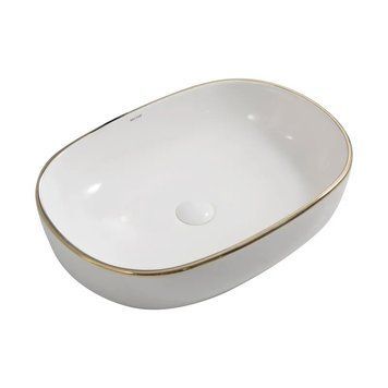 Раковина накладна Mixxus Premium ELLIPSE-0105 EDGE GOLD 600х400х150mm (MP6564) MP6564 фото