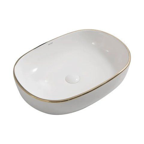 Раковина накладна Mixxus Premium ELLIPSE-0105 EDGE GOLD 600х400х150mm (MP6564) MP6564 фото