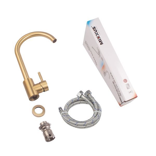 Змішувач для кухні Mixxus SUS-011 Brushed Gold з нерж.сталі SUS304 (Колір матове золото) (MI8435) MI8435 фото