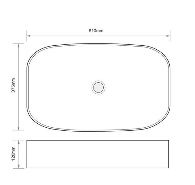 Раковина накладна Mixxus Premium BEVEL-0105 610х375х120mm (MP6524) MP6524 фото