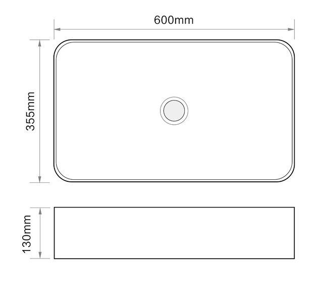 Раковина накладна Mixxus Premium QUADRO-0106 600х355х130mm (MP6523) MP6523 фото